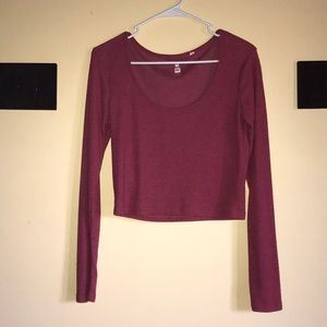Red long sleeve crop top